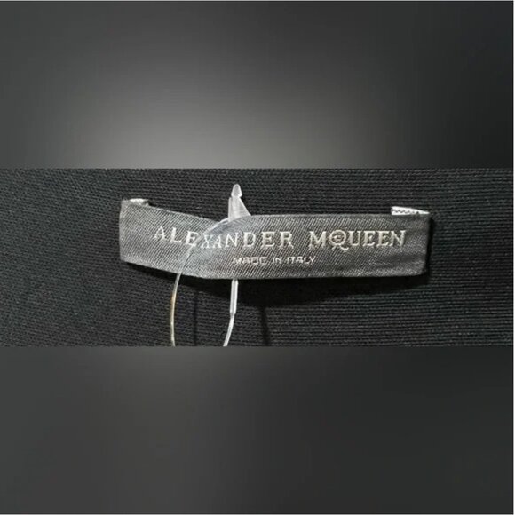 Perfect Vintage 2007 "Elizabeth Howe" ALEXANDER MCQUEEN Black Midi Dress 6 IT42 - Picture 4 of 5